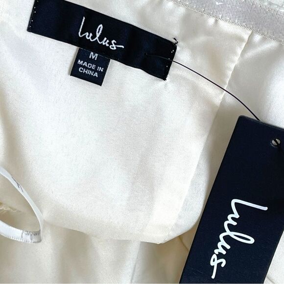 Lulus Com-pleat-ly Charming Ivory Organza Tiered Strapless Dress size medium - Picture 5 of 10